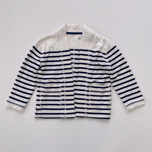 Vineyard Vines Other - Vineyard Vines Little Girls White Navy Dreamcloth Striped Open Cardigan Size 4T